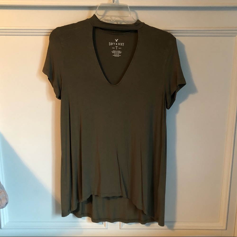 American Eagle Soft & Sexy choker front shirt
